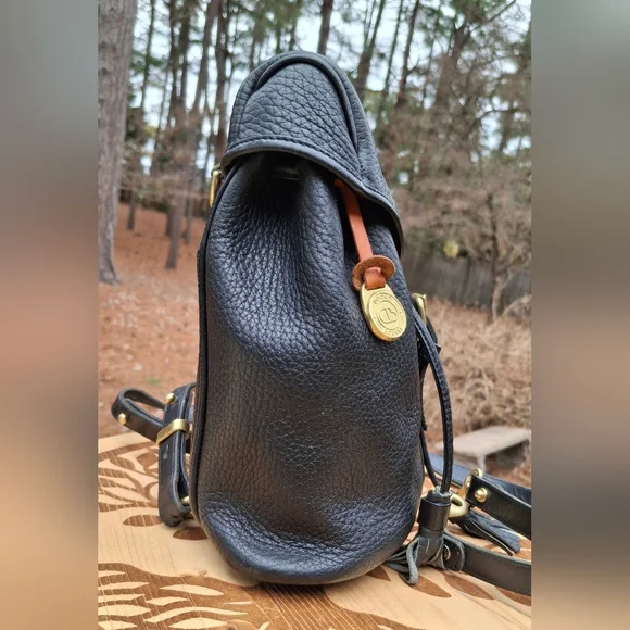 Vintage Dooney & Bourke Black AWL Pebbled Leather Mini Canyon Backpack - Picture 5 of 14